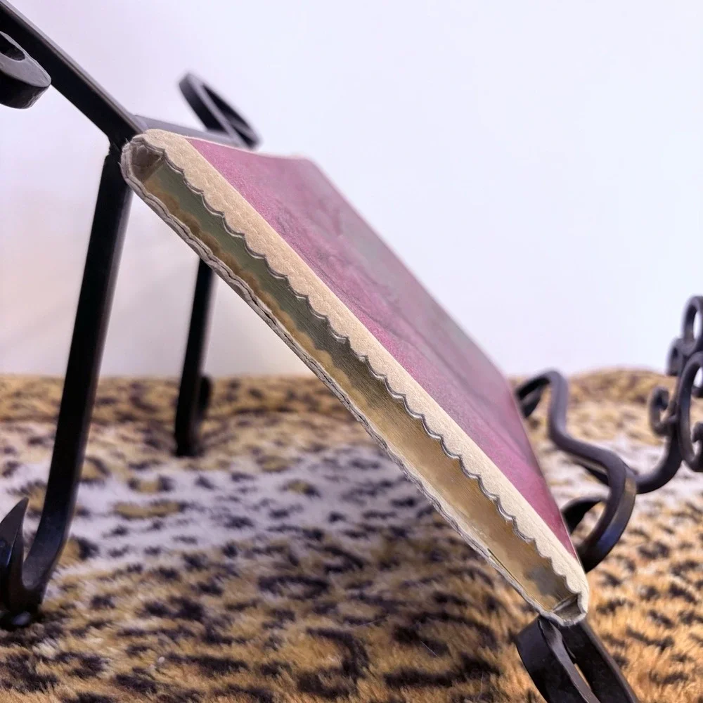 Vintage Ingrid Cusson Suede Leather Journal Gold Gilt Horse Study c2000‎